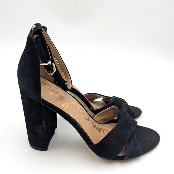 Sam Edelman Yancy Ankle Strap Block Heel Sandals Women's Black Size US10 EU41 - Picture 3 of 9